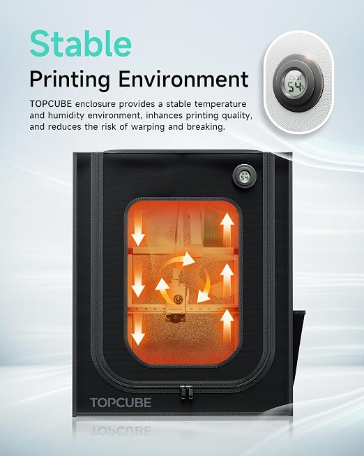 TOPCUBE 3D Printer Enclosure for Bambu Lab A1, Large Size Enclosure with LED Light, Fireproof Waterproof Dustproof Noise Reduction Constant Temperature 3D Printer Cover, 550x600x670MM