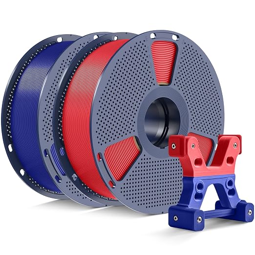 PETG Filament 1.75mm, Ultra Tough, Heat Optimized, Odorless, 2kg(4.4lbs) SUNLU PETG Bundle 3D Printer Filament, Dimensional Accuracy +/- 0.02mm, Red+Blue