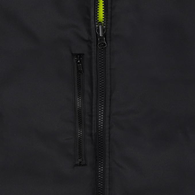 Radians SJV41B Unisex Class 2 High Visibility Reversible Insulated Safety Vest with Color Blocking, Green/Black, Size XL