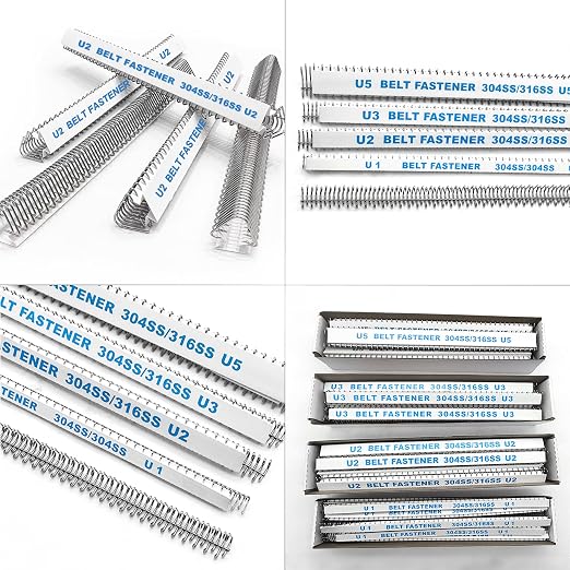 U2 Conveyor Belt Splicer 12'' Industrial Belt Fasteners 316 Steel Buckle Belt Lacing Pins for Conveyor Belt 300mm 12PCS