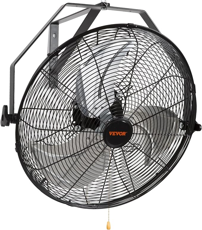 VEVOR Wall Mount Fan, 18 Inch 4150 CFM, 3-speed Wall Mounted Metal Fan