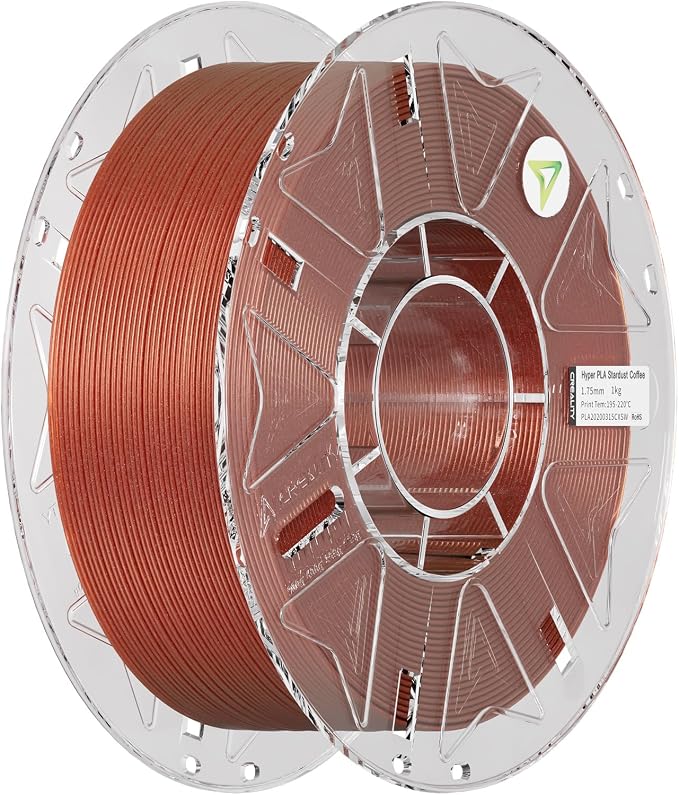 Creality PLA Starry Galaxy 3D Printer Filament, 1.75mm Sparkle PLA, Shimmering Stardust Finish, High-Speed RFID Smart Filament, Smooth Shine Fits for Most 3D Printers (Stardust Coffee)