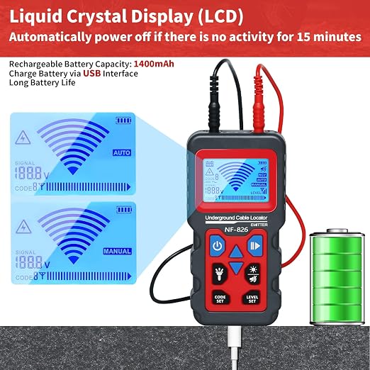Underground Cable Locator, Rocky Mars Cable Tester Wire Tracker | NF826 Underground Wire Locator for Dog Fence Cables, Test Short Circuit Breaker of Wall
