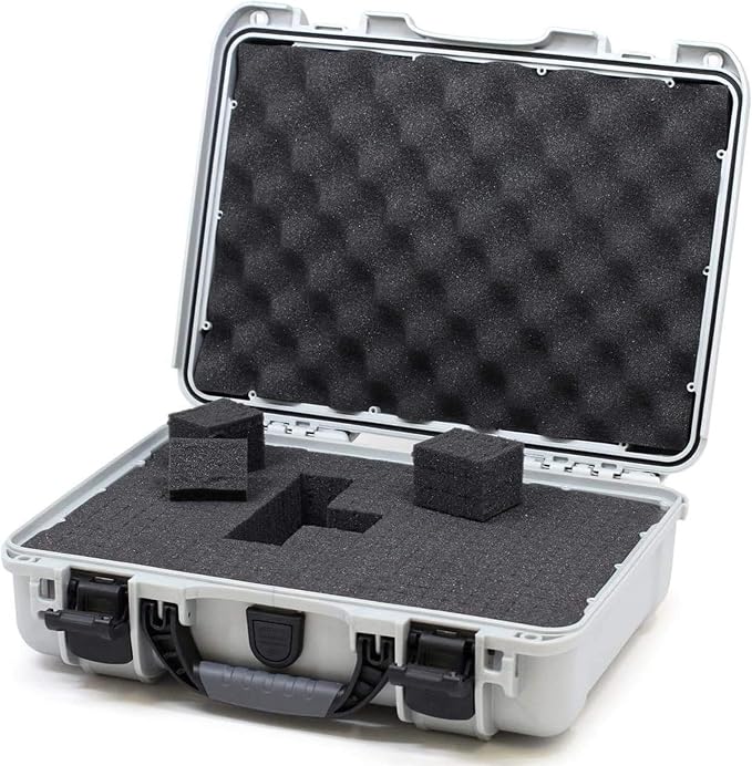 NANUK 910 Waterproof Hard Case with Foam – 14.3” x 11.1” x 4.7”, Protective Case for Camera, Electronics & Gear – Impact-Resistant, Dustproof, Airline Carry-On Approved – Made in Canada, Silver