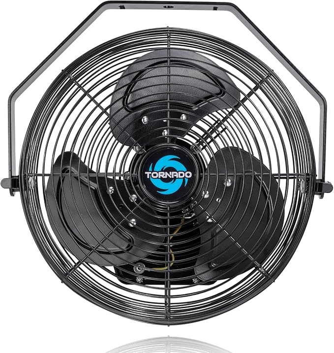 Tornado 20-Inch High Velocity Wall Fan - Outdoor Rated, IPX4 Water-Resistant, 3-Speed, 4750 CFM - Industrial, Commercial & Residential Use, Perfect for Greenhouses, UL Safety Certified