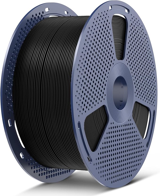 SUNLU Large Spool 5KG PETG Filament, 3D Printer Filament 1.75mm, Less Stringing Good Layer Adhesion High Toughness, Big Roll Filament, 5kg Spool(11 lbs), PETG Black