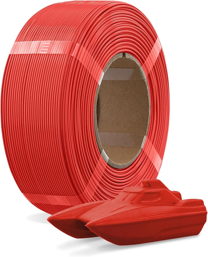 OVERTURE Refill PETG 1.75mm Spoolless 3D Printer Filament, 1kg (2.2lb) Refilament for Bambu Lab Reusable Spool, Accuracy +/- 0.02 mm, Fit Most FDM 3D Printers(Red)