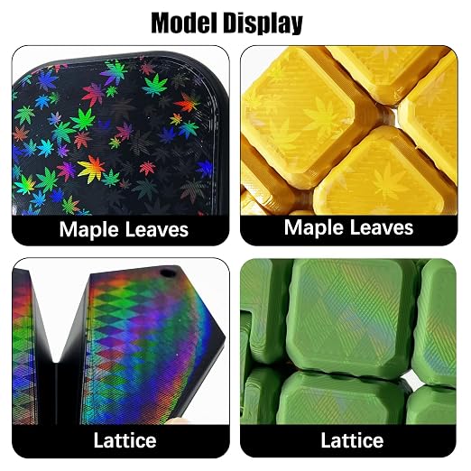 355x346mm H2D Build Plate for Bambu Lab H2D/H2S,Double-Sided Maple Leaf & Lattice Pattern Smooth Holographic Spring Steel Sheet,Flexible Easy Release Print Bed Platform Bambu H2D Accessories