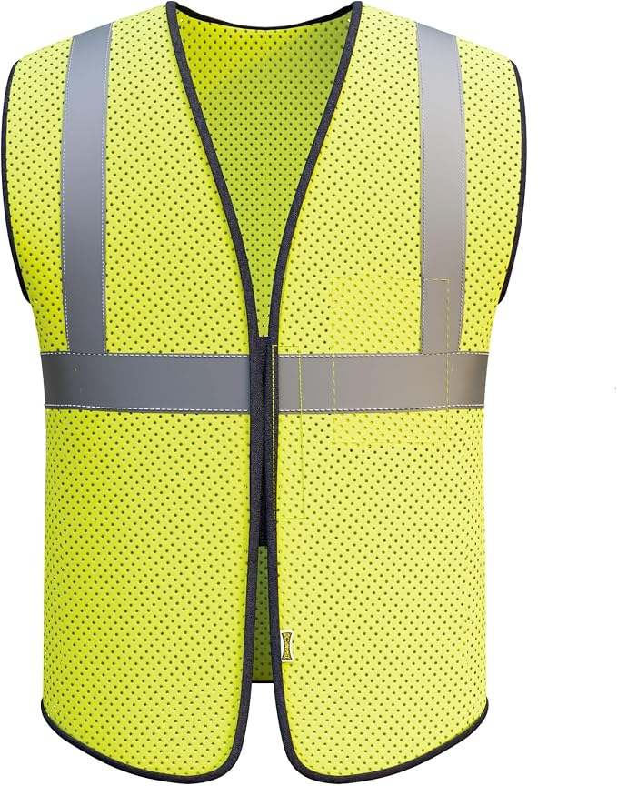 OccuNomix ANSI/ISEA 107-2020 Class 2 Type R Mesh Surveyor Vest - Reflective Safety Vest with Pockets, Dual Sizes (S/M-4X/5X)