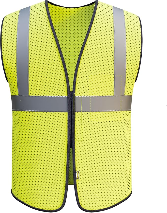 OccuNomix ANSI/ISEA 107-2020 Class 2 Type R Mesh Surveyor Vest - Reflective Safety Vest with Pockets, Dual Sizes (S/M-4X/5X)