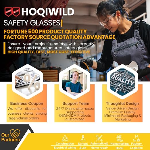 ANSI Z87.1 Clear Safety Glasses for men and women 36Pack, Scratch&Impact-Resistant Eye Protection Glasses for visitor, construction,shooting, wood/metal/automative working