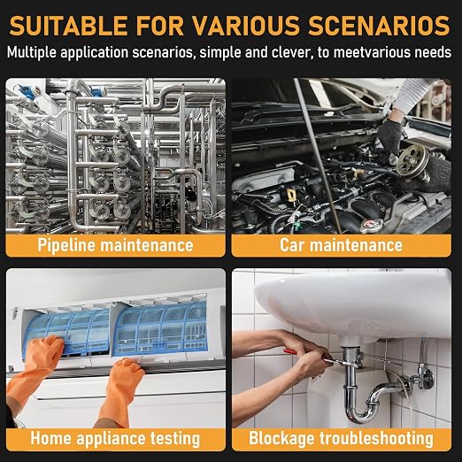 3.9mm Two-Way Articulating Borescope Camera with Light, Industrial Endoscope Inspection Camera with Light, 5FT Flexible Semi-Rigid Cable for Wall Automotive Engine Plumbing HVAC Inspect