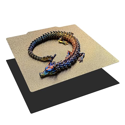 Ender 5 Plus【Double Sided Textured PEI Sheet】Flexible Spring Steel PEI Build Plate 【377x370mm/14.84x14.56inch】with Magnetic Base for Ender 5 Plus 3D Printer