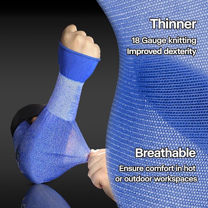 Schwer AIR-SKIN ANSI A6 Cut Resistant Arm Sleeves for Men & Women S902, Non-PFAS Arm Protectors for High Risk Work, UPF50+ UV Protection Cooling Gardening Sleeves for Farming, Lightweight, Breathable