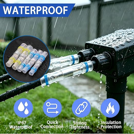350W Mini Heat Gun Kit with 300pcs Waterproof Solder Seal Wire Connectors & 3:1 Heat Shrink Tubing, Dual-Temp 482°F/752°F (250°C & 400°C) Fast Heating for Automotive, Marine, Wiring Repair 10-26 AWG