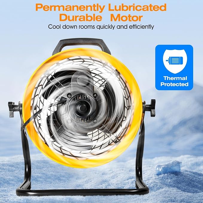 iLiving 12 in. Low Noise Turbo Fan 1139 CFM 3-Speed Portable Air Circulator for Shop, Office, Greenhouse, Home and Warehouse