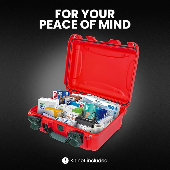 NANUK 920 Waterproof First Aid Box Empty – Durable, Medical First Aid Organizer Case, IP67-Rated, Dustproof, Impact-Resistant, and Floats (15" x 10.5" x 6.2") – Red | IP67 Waterproof and Dustproof, Floats, Interior 15 X 10.5 X 6.2 in, Nk-7 Resin Shell,...