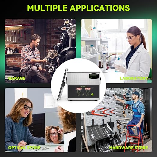 3L Commercial Ultrasonic Cleaner, ECO Mode, Heating, Degas Mode, ECO Energy-Saving Ultrasonic Cleaning Machine Excellent for Labs,Carburetor,Jewelry,Dentures,Automotive & Industrial Parts.