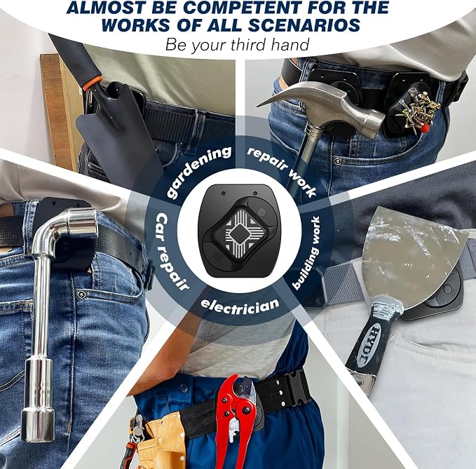 Magnetic Tool Holder for Belt, Strong Magnet Tool Clip for Men, for Dad, Heavy Duty Magnetic Belt Clip Holds Hammers, Screws, Nails, Screwdrivers, Wrenches, Cool Gadgets for Men