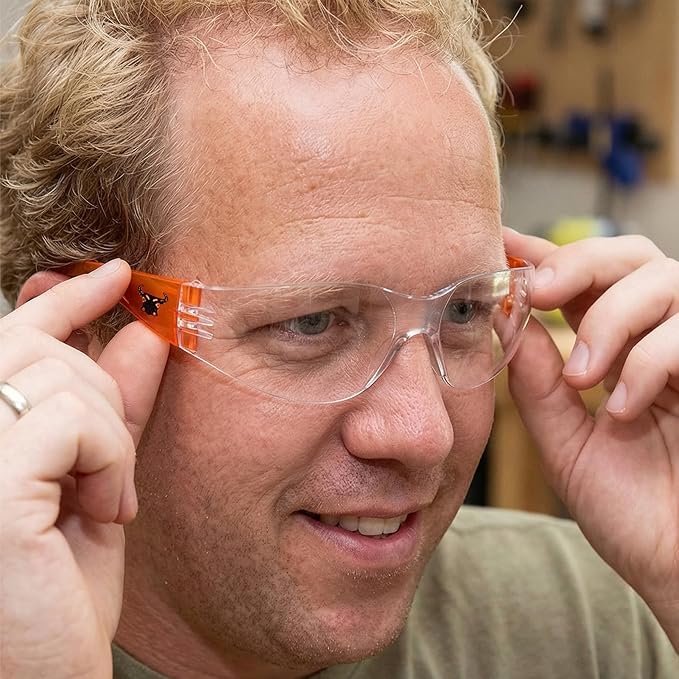 G & F Products - 13016-NEW 13016NEW Safety Goggles with 99% Protection Against UV-A, B & C Rays, Impact, & Ballistic Resistant & Clear Lenses 12 Count (Pack of 1) unisex