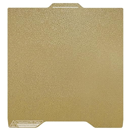 HzdaDeve Build Plate for SPARKX i7 Double Sided Textured Board Dual PEI Sheet Spring Steel 267X301MM Flexible Gold Platform Heated Bed Glue-Free Printing for Creality 3D Printer (Gold)