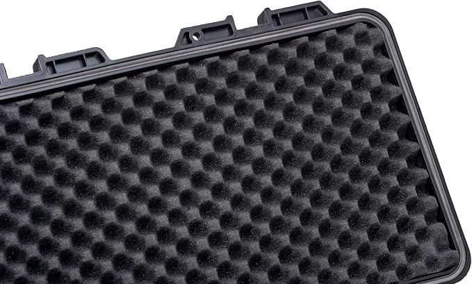 MEIJIA Portable Waterproof All Weather Hard Rifle Case,Soft Handle Grip,Customizable Fit Foam Inserted,without wheels,Black