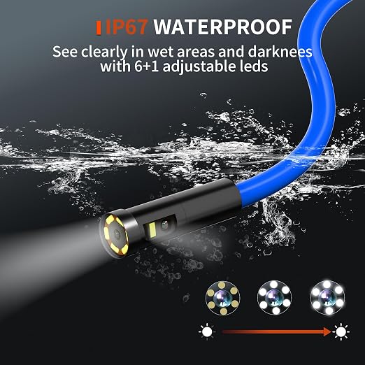 Dual Lens Borescope Inspection Camera 1920P HD Endoscope Camera with Light, 4.3" IPS Screen, 11.5FT Flexible Cable, IP67 Waterproof Snake Cam for Car Engine Mechanic Tools, Gift for Men