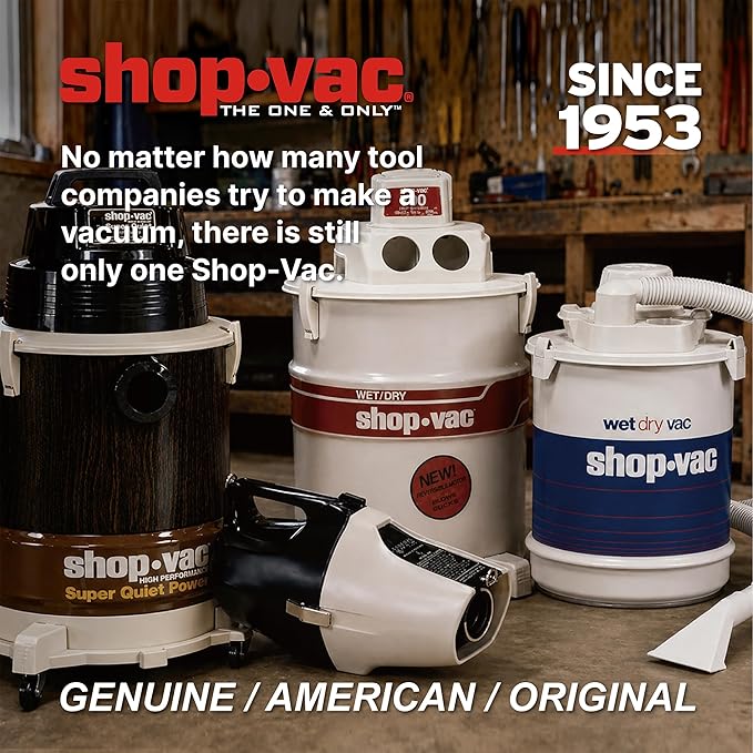 Shop-Vac 5761011 10 Gallon Wet/Dry Shop Vacuum, 4.5 Peak HP, 1.5 Inch Diameter x 7 Foot Hose, 12 Foot Cord, Ideal for Home, Garage, and Workshop Cleaning