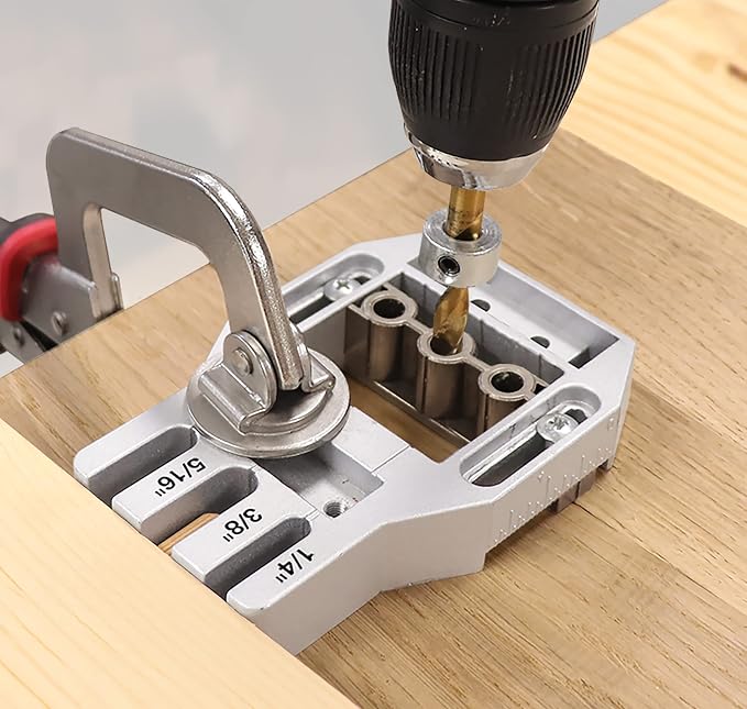 Milescraft 1334 Joint Master – Self-Clamping Aluminum Doweling Jig. Creates Edge & WEN JN400D 400-Piece Fluted Dowel Pin Variety Bucket with 1/4, 5/16, and 3/8-inch