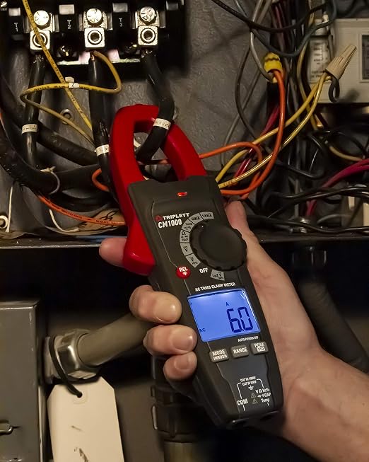 Triplett CM1000 True RMS 6000 Count 1000A AC Clamp Meter with Inrush, LPF, and LOZ