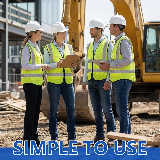 Cuffbow 9 Pcs XL Personal Protective Equipment (PPE) Safety Kit Includes Safety Glasses, Earplugs, Hard Hat, Nitrile Gloves, Reflective Vest for Construction Site Protection, Warehouse Operations