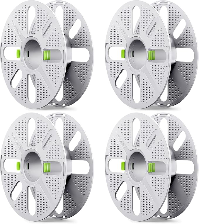 Quick-Swap Reusable Spool for Refill Filament, Two-Finger Press Design, Compatible with Bambu Lab 3D Printers, 4 pcs