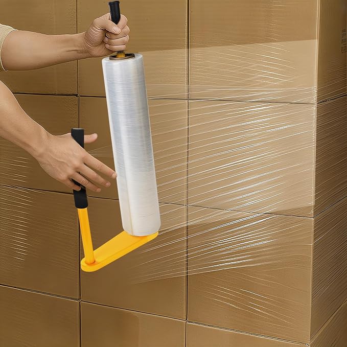 Stretch Film Dispenser Heavy Duty Industrial Stretch Wrap Handle Adjustable 14-20 Inch Pallet Wrap Dispenser Compatible with 2" & 3" Core Rolls Warehouse Packaging Tool for Shipping Moving(3 Pack)