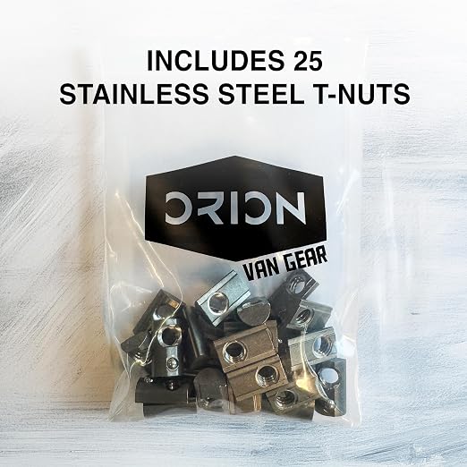 15 Series 1/4"-20 Stainless Steel Self-Aligning Roll-in T-Nuts with Ball Spring (25-Pack) – 8020-Compatible T Slot Hardware for Aluminum Extrusion