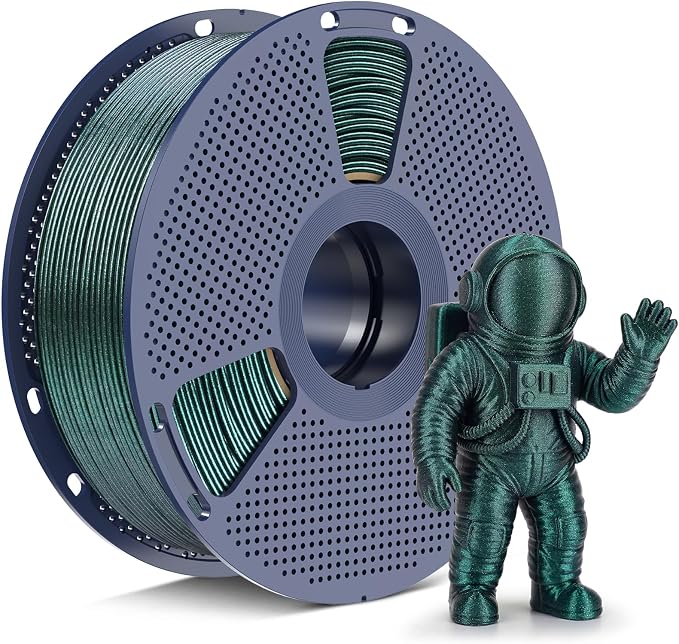 SUNLU Galaxy PLA Filament 1.75mm, Nebula Green, Color-Shifting Pearlescent Glitter PLA 1kg, Light-Activated Shine, Smooth Gloss Finish, Neatly Wound, Fits Most FDM Printers
