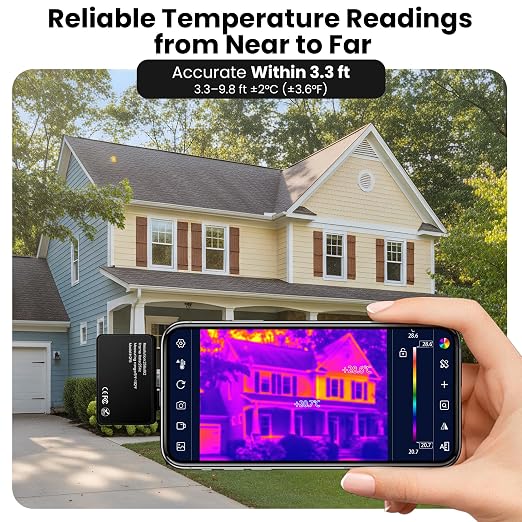Android Thermal Camera 512x384 for Home HVAC Inspection | 256x192 IR, -4°F~1022°F, 2.8" LCD, for electrical, plumbing, automotive, DIY diagnostics