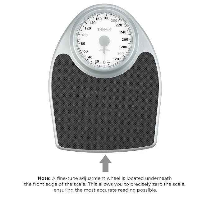 Thinner by Conair Scale for Body Weight, Analog Bathroom Scale in Black (Pack of 2)
