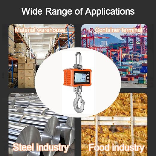 Tiandirenhe New Digital Crane Scale 2200lb/1000Kg Dual Power Options Hanging Scale Industrial Heavy Duty Crane Scale LCD Backlight for Farm,Deer,Livestock,Factory,Construction,Hunting CE Certified