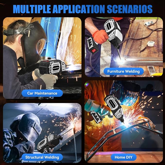 Portable Handheld Welder- 110V Portable Welder Machine IGBT Inverter with 5 Adjustable Currents, 20PCS Rods, ARC Welder Gun Fits 3/32"-1/8" Welding Rods for Home Projects, DIY, Repair