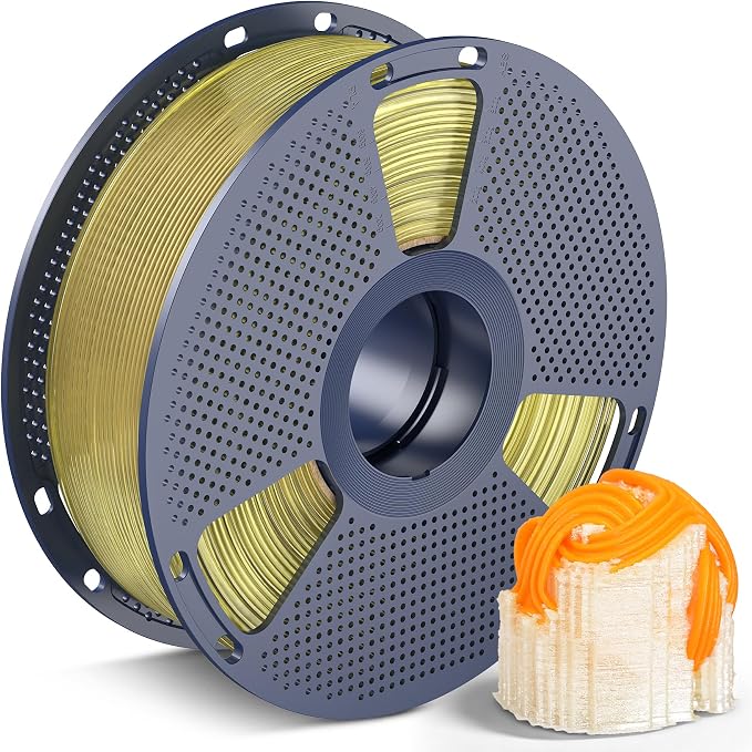 SUNLU PVA Filament 1KG, 1.75mm Water Soluble Support 3D Printer Filament+/-0.03mm, Compatible with PLA, PETG, ABS,ASA, Transparent Yellow