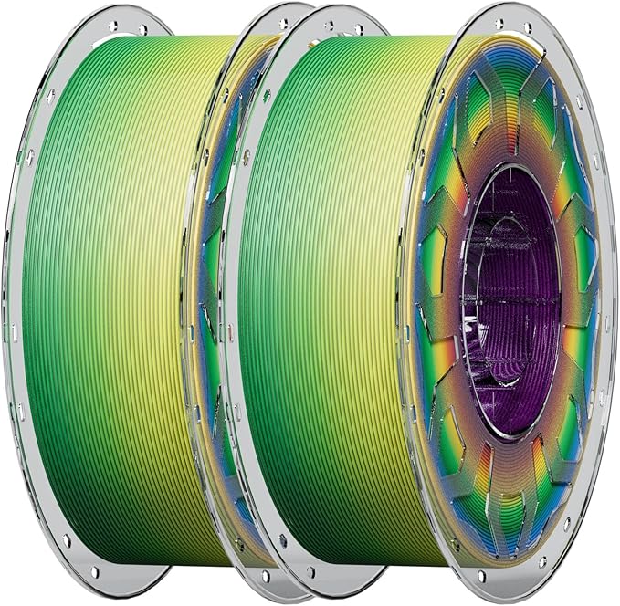 Creality PLA Filament 1.75mm Rainbow, 3D Printer Filament, 1.0kg (2.2lbs) Spool, No Warp Enhanced Toughness, Dimensional Accuracy ±0.03mm Printing Filament, for 3D Printers (Rainbow)