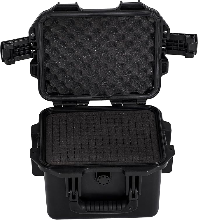 MEIJIA Premium Waterproof Hard Compact Camera Case,Hard Protective Case with customizable fit foam,Full Protection with Light&Convenient Design,Elegant Black (11.8"x9.82"x7.75")