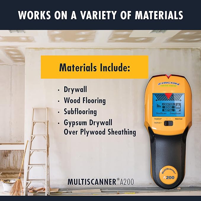 Zircon® MultiScanner™ A200 Stud Finder Wall Scanner, Edge and Center Finding
