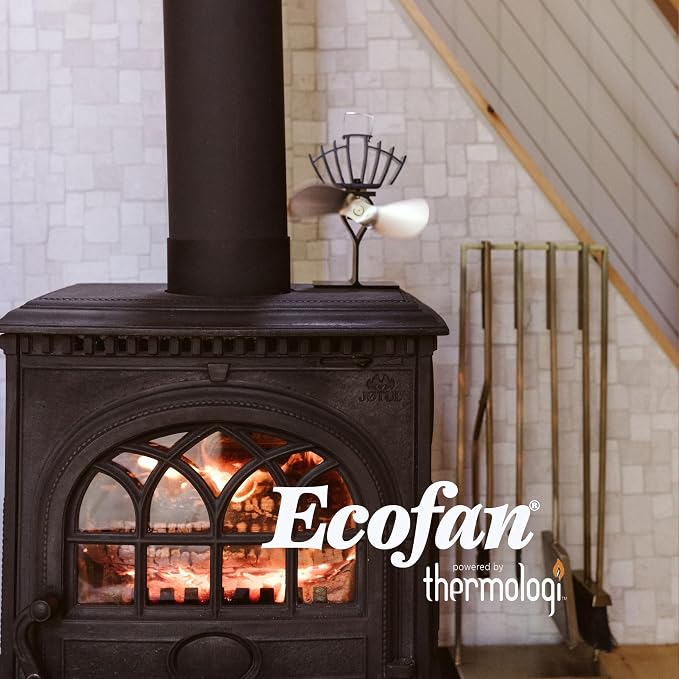 Ecofan UltrAir Heat Powered Stove Fan - Powerful Classic Design, High Performance, Perfect for Wood Stoves, 125 CFM - Circulates Warm Air Efficiently & Reduces Fuel Cost