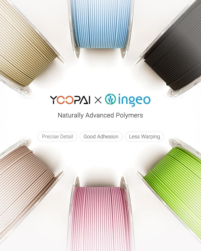 Matte PLA Plus Filament 1.75mm, Made with USA Material, 1KG (2.2lbs) 3D Printer Filament, Dimensional Accuracy +/- 0.02 mm, Matte Surface Texture, Beige