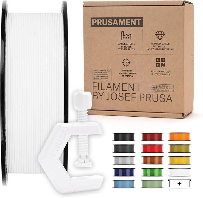 Prusament Premium PETG Signal White 1.75mm 1kg 3D Printer Filament | PETG filament with ±0.02 mm precision, low stringing, strong layer adhesion, and reliable tangle-free printing.