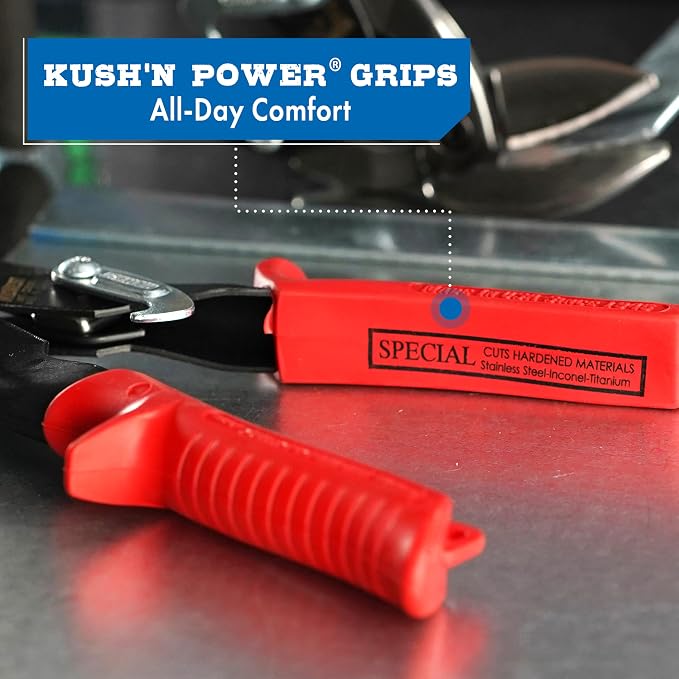 MIDWEST Special Hardness Aviation Snip - Right Cut Offset Stainless Steel Cutting Shears, Made in the USA - MWT-SS6510R