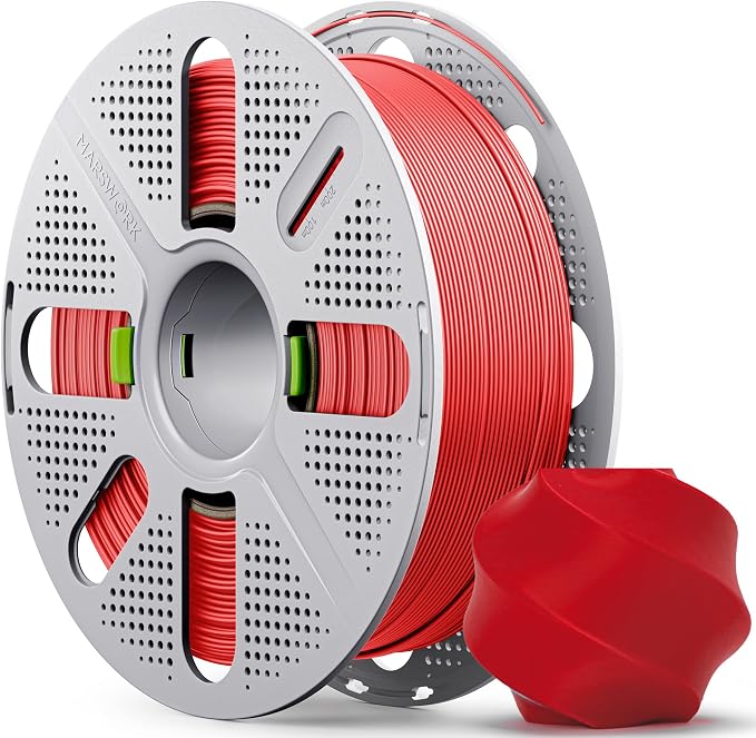 PLA Basic, Pre-Dried Filament with Quick-Swap Reusable Spool 1kg (2.2lbs), 1.75mm 3D Printing Filament, Compatible with Bambu Lab 3D Printers – Red