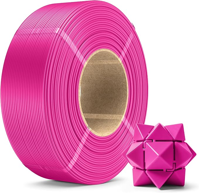 SUNLU PLA+2.0 3D Printer Filament Refill 1.75mm, 1KG Magenta | High Toughness PLA+ Filament, No Spool Refill for Reusable Spools, Compatible with Bambu Lab 3D Printers, Magenta