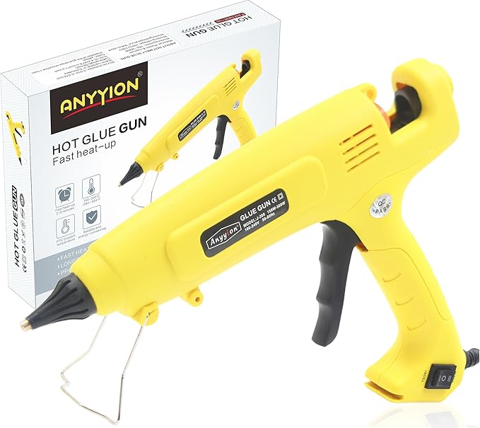 Anyyion 300W Industrialt Glue Gun – High Output Professional Adjustable Switch – Professional Grade Hot Glue Gun for Carpentry, Repairs & Remodeling